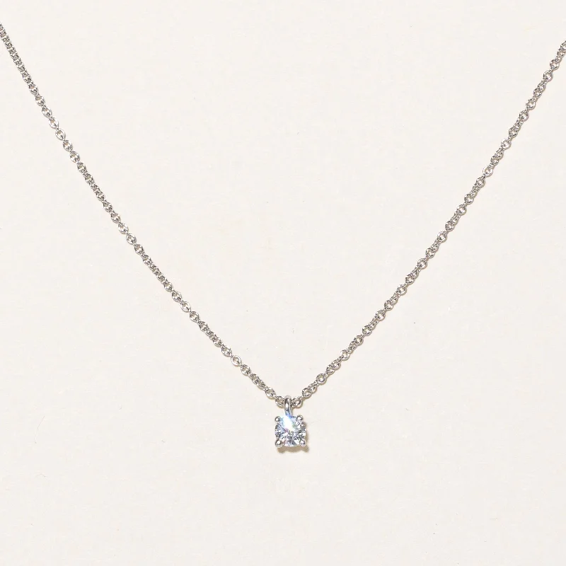 High bar necklaces-Solitaire Diamond Necklace | 0.18ct | 15.5" |