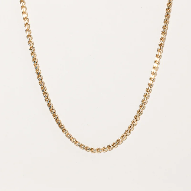 Satin gold necklaces-14k Yellow Gold Double Rolo Chain | 24" |