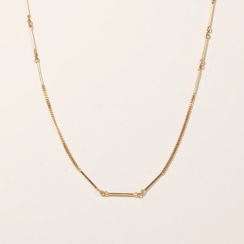 Bold bar necklaces-18k Yellow Gold Bar Link Chain | 20"