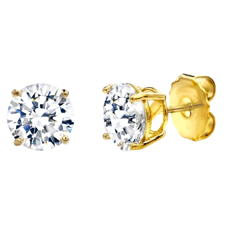 Soft threader earrings-18 KGP 2 Carat 4 Prong Studs