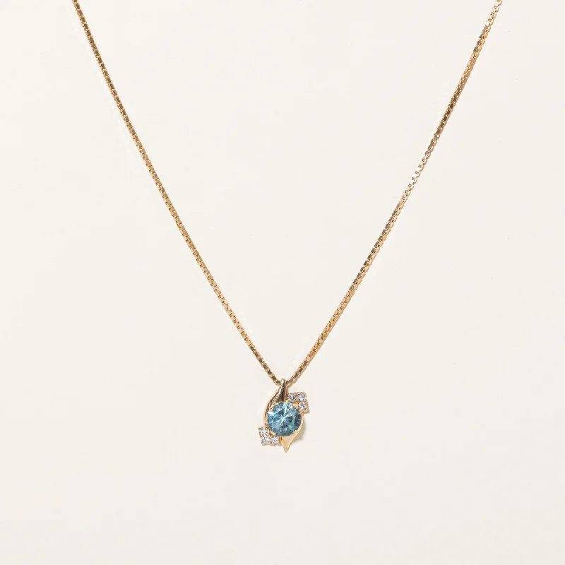 Flexible thread necklaces-Topaz & Diamond Pendant & Necklace | 2.60ct, 0.12ctw | 16" |