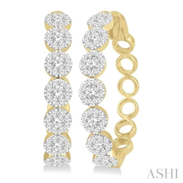 Art deco drop earrings-LOVEBRIGHT ESSENTIAL DIAMOND HOOP EARRINGS