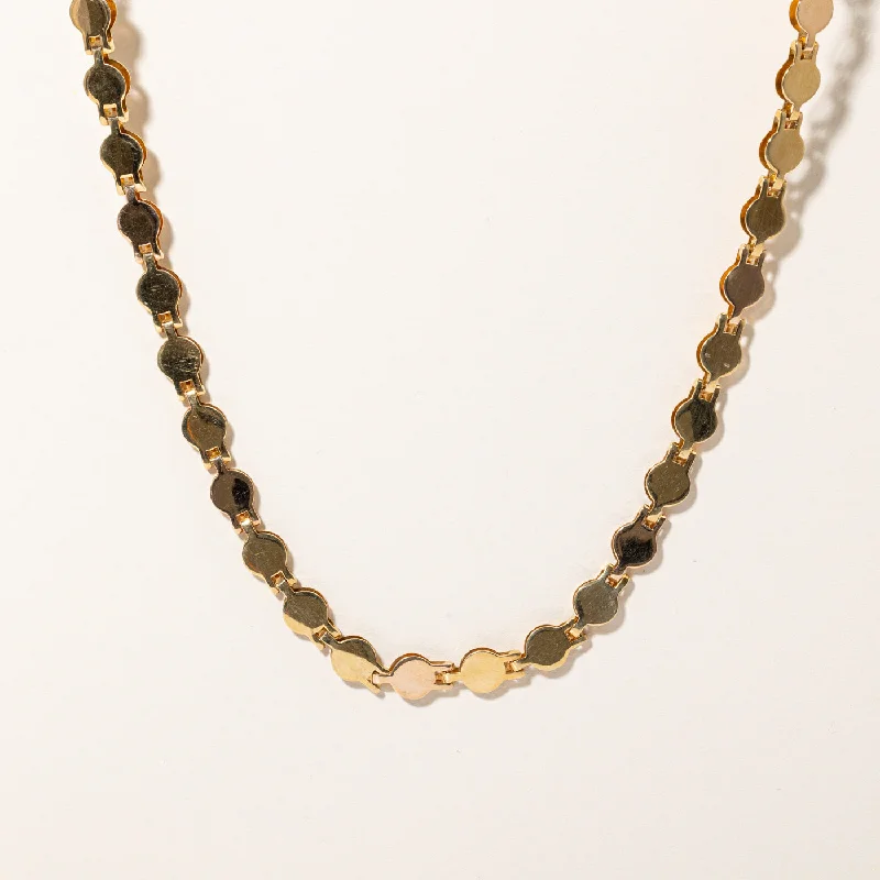 Bright bead necklaces-18k Two Tone Gold Circle Link Chain | 17" |