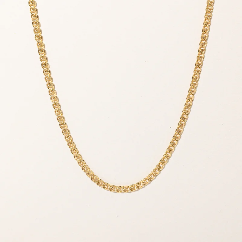 High gloss necklaces-10k Yellow Gold Unique Link Necklace | 18" |