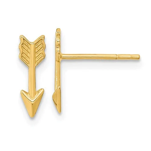 Vivid gem earrings-14k Yellow Gold Polished Arrow Post Earrings