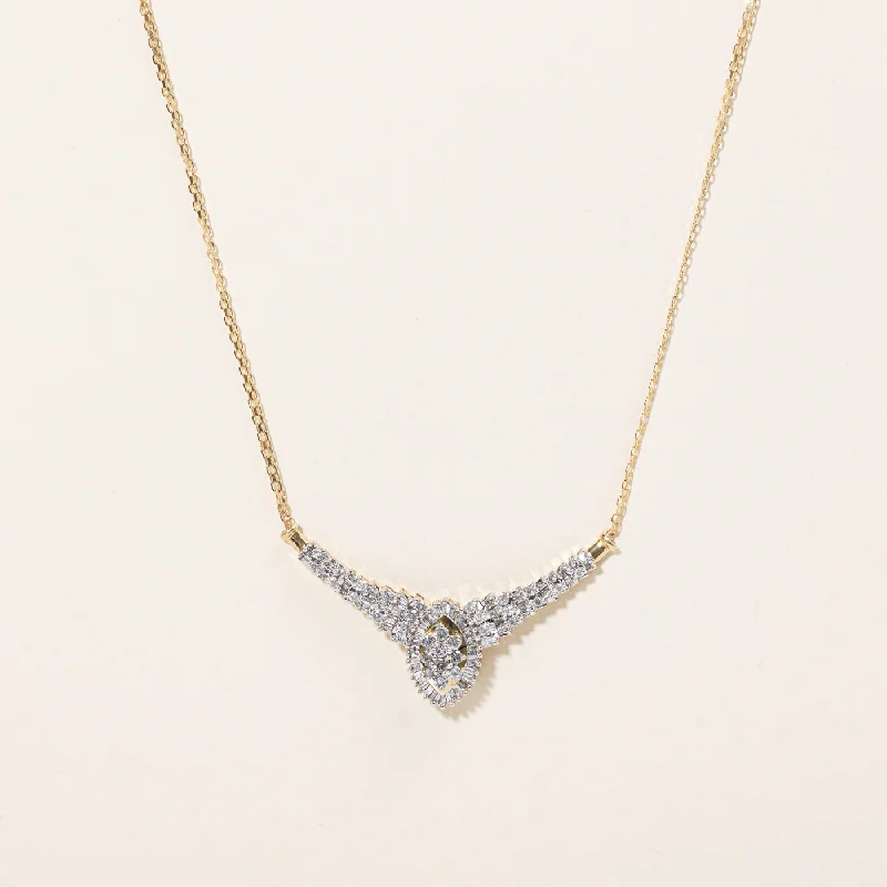 Elite diamond necklaces-Diamond Scoop Necklace | 2.10ctw | 17" |