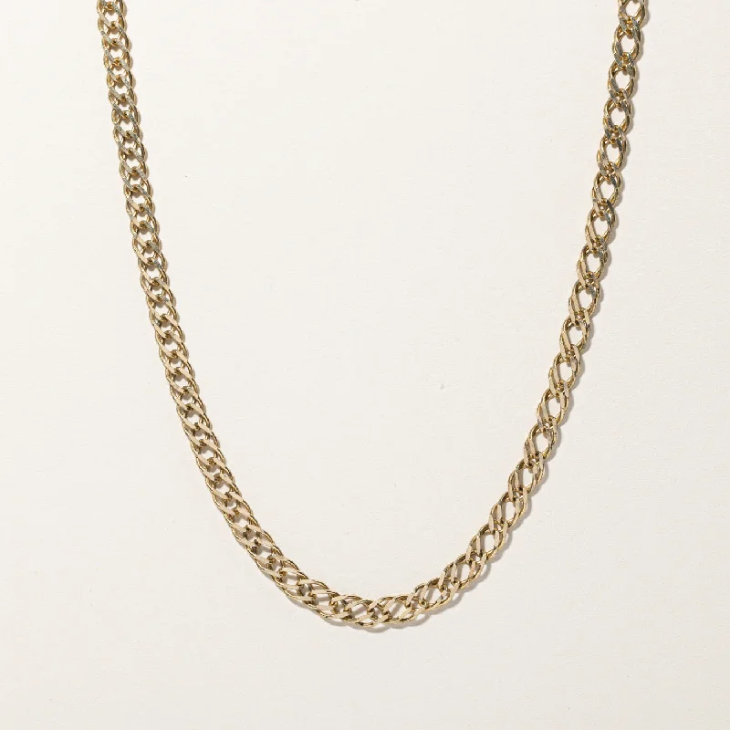 Wrapped thread necklaces-Yellow Gold Double Curb Link Chain | 20"|