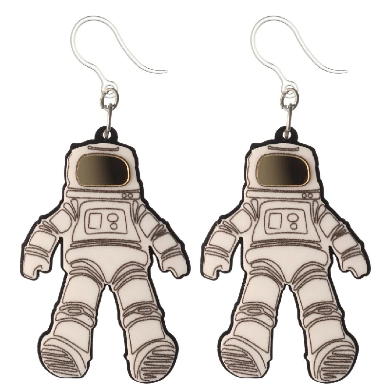 Spacesuit Dangles Hypoallergenic Earrings for Sensitive Ears Made with Plastic Posts