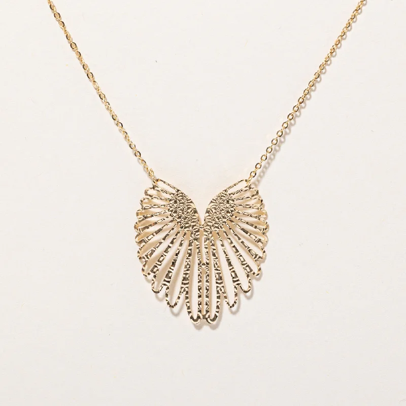 Gem weave necklaces-18k Yellow Gold Wings Pendant Necklace | 16" |