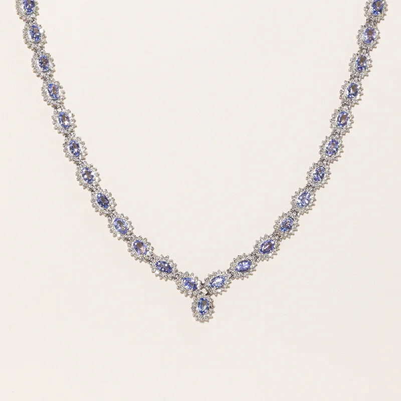 Stellar charm necklaces-Tanzanite & Diamond Necklace | 15.47ctw, 6.58ctw | 18" |