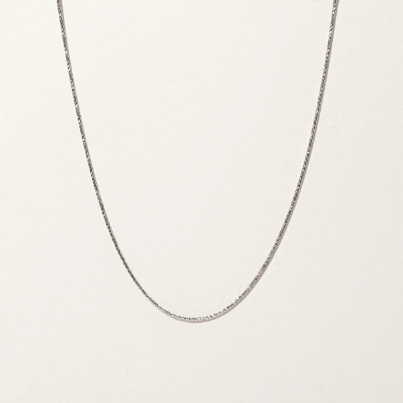 Square pendant necklaces-White Gold Chain | 18"|