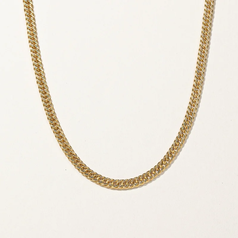 Raised disc necklaces-18k Yellow Gold Cuban Link Chain | 22"