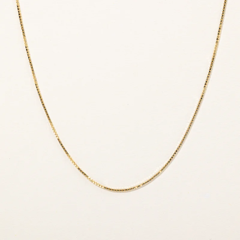 Surf wave necklaces-10k Yellow Gold Box Link Chain | 20" |