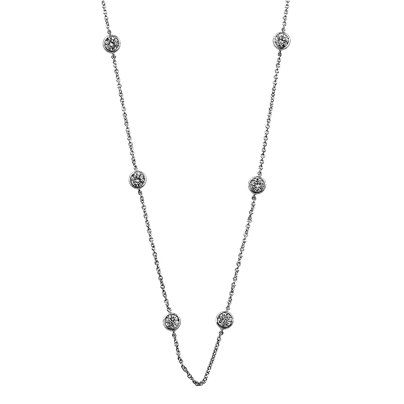 High gloss necklaces-Station Necklace - 2.0Ctw.