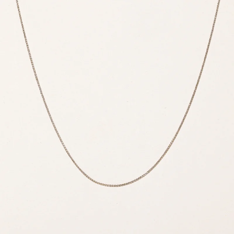 Shiny pearl necklaces-18k White Gold Wheat Chain | 18" |