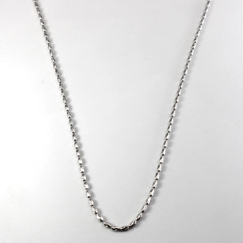 Onyx healing necklaces-18k White Gold Beaded Chain | 18"|