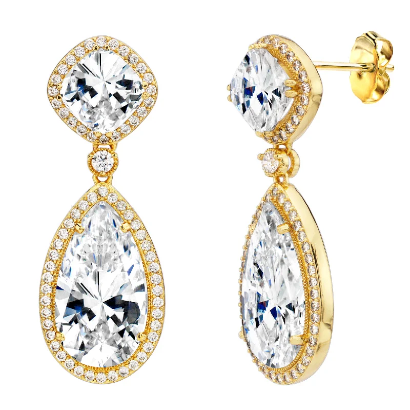 Vivid gem earrings-18 KGP Palace Teardrops