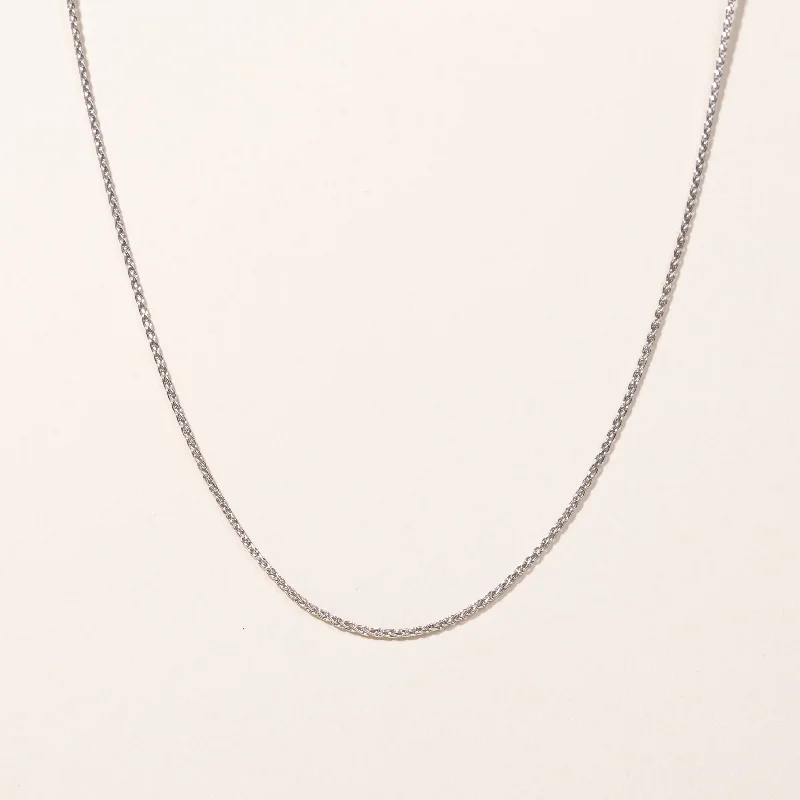 Floating stone necklaces-14k White Gold Chain | 16"