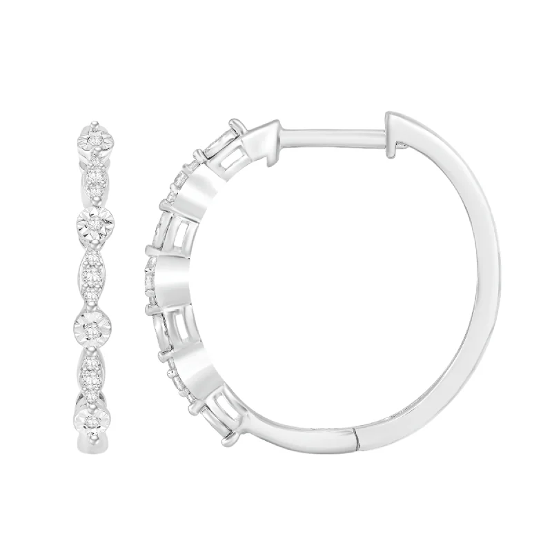 Fine bead earrings-1/6ctw Diamond Hoop Earrings