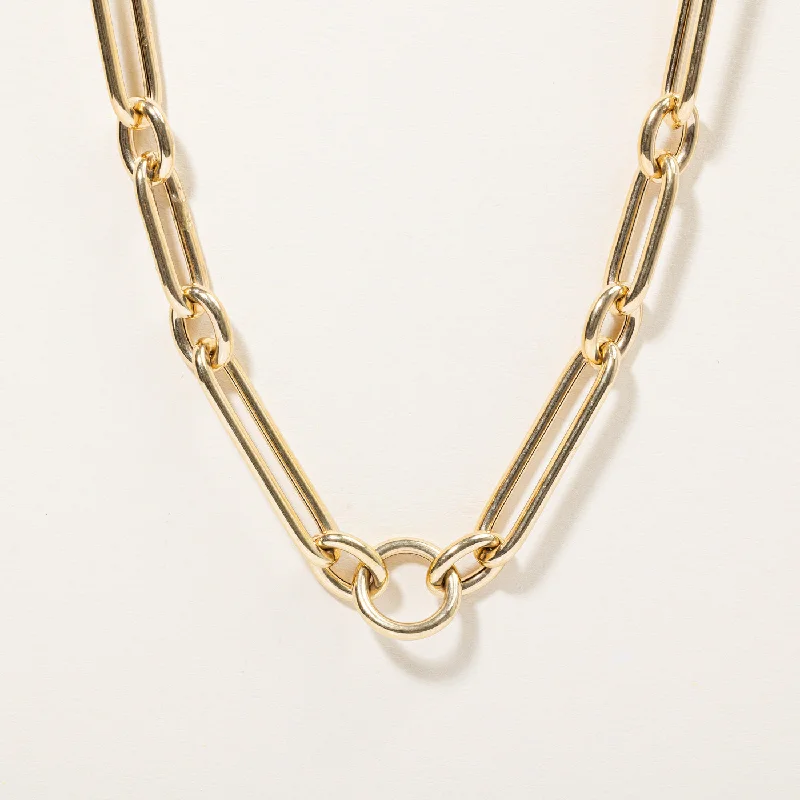 Victorian style necklaces-10k Yellow Gold Elongated Link Necklace | 18" |