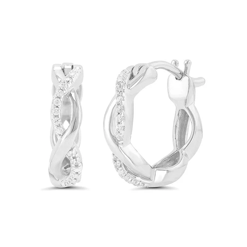 Wrapped thread earrings-.05ctw Diamond Infinity Hoop Earrings