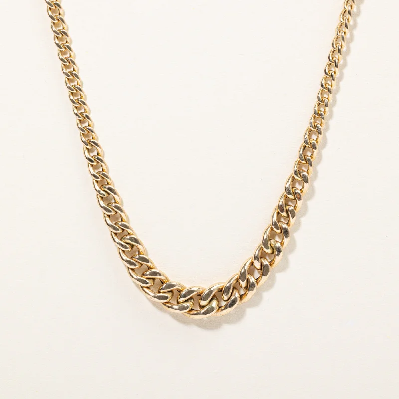 Sleek pendant necklaces-14k Yellow Gold Graduated Width Curb Link Chain | 18" |