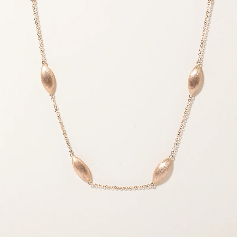 Bead-twisted necklaces-14k Two Tone Gold Toggle Lariat Necklace | 36" |