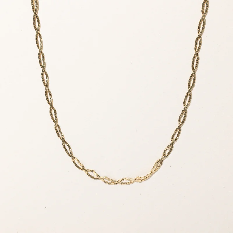 Lily motif necklaces-14k Yellow Gold Woven C Link Chain | 32" |