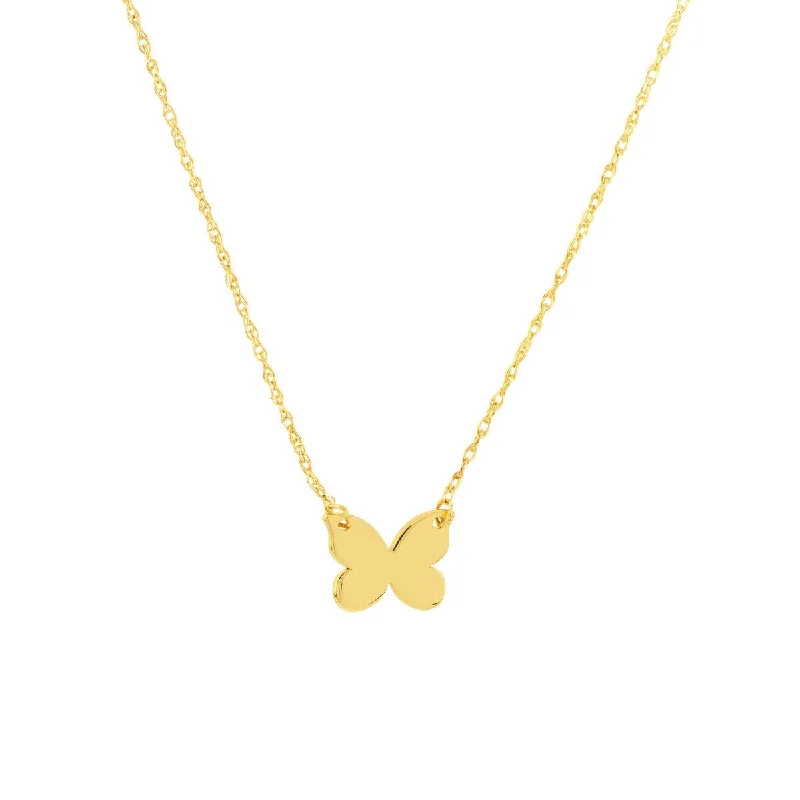 Reed weave necklaces-14K Yellow Gold So You Mini Butterfly Adjustable Necklace