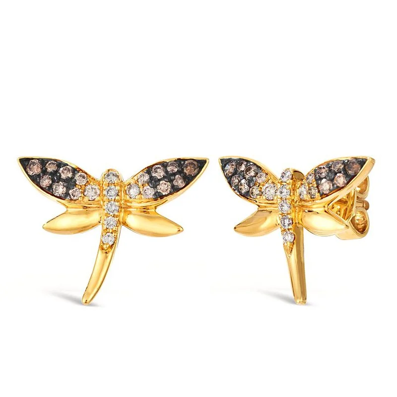 Smooth drop earrings-Le Vian Chocolate Ombré Diamond® Dragonfly Earrings