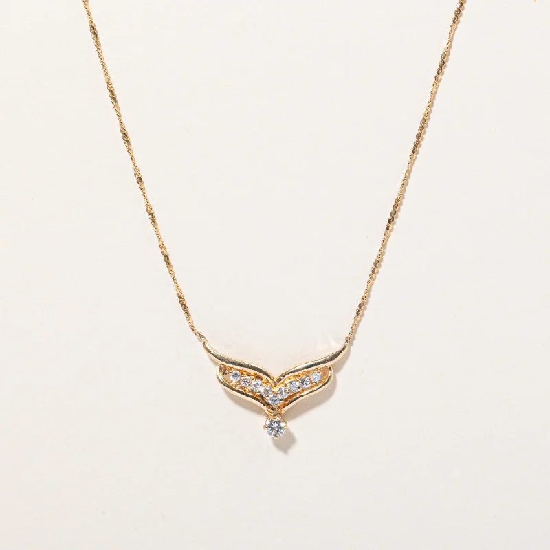 Swirl pattern necklaces-Diamond Scoop Pendant Necklace | 0.32ctw | 16" |