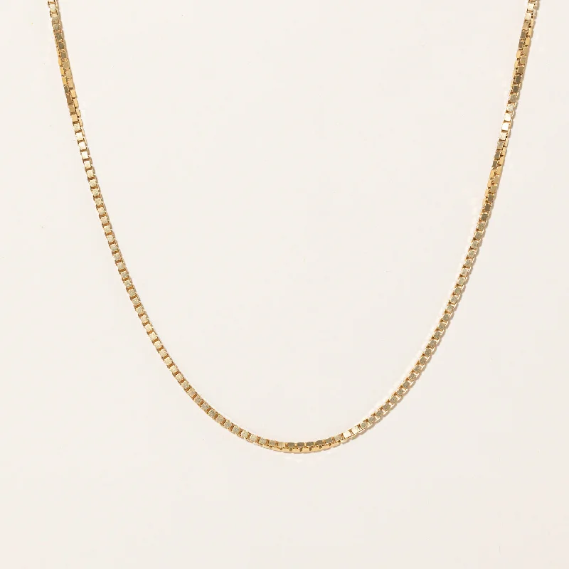 Maple wood necklaces-18k Yellow Gold Box Chain | 13" |