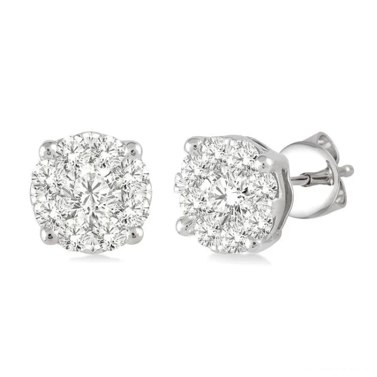 Stellar theme earrings-1/2ctw Diamond Cluster Stud Earrings