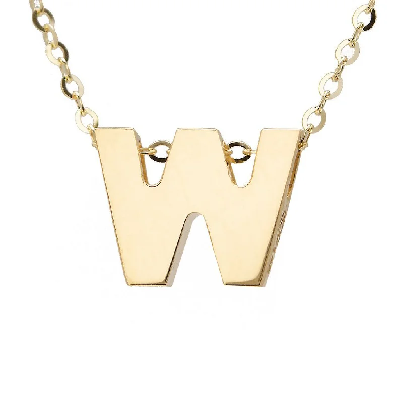 Knot-style necklaces-14K Gold Initial "W" Necklace