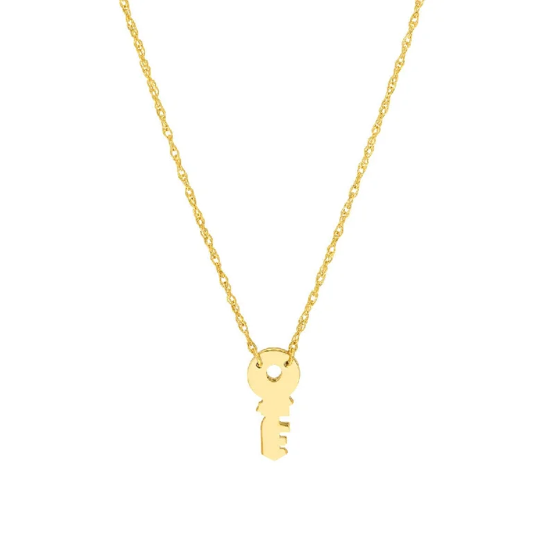 Bead-twisted necklaces-14K Yellow Gold So You Mini Key Adjustable Necklace