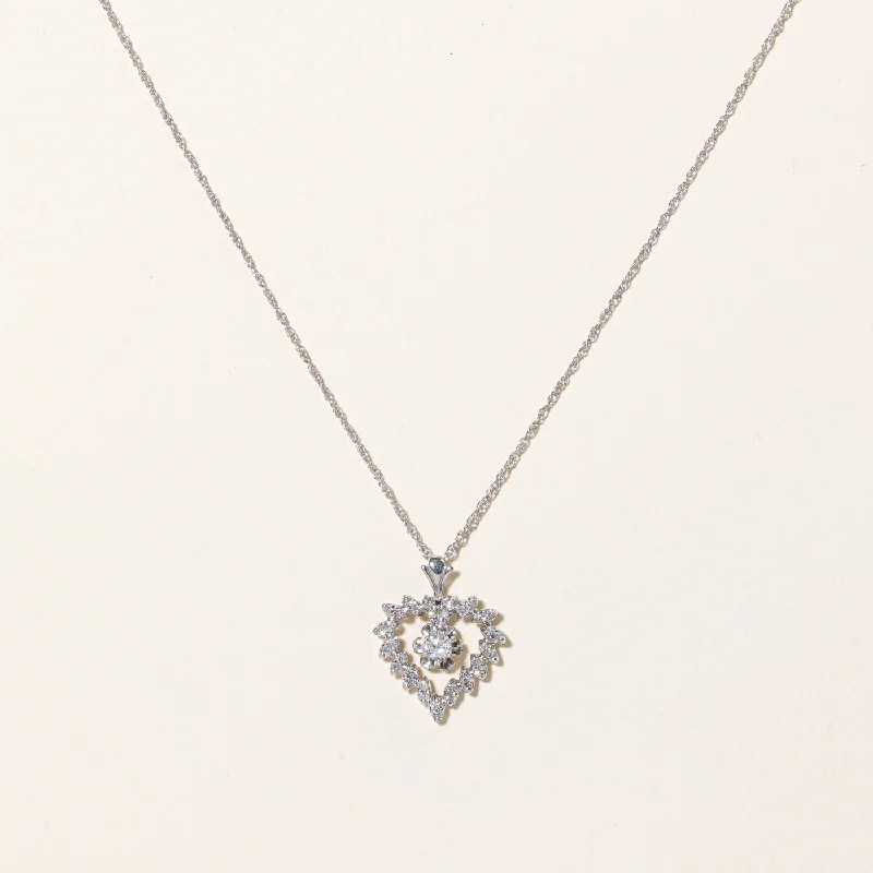 Wide link necklaces-Diamond Heart Pendant Necklace | 0.34ctw | 16"|