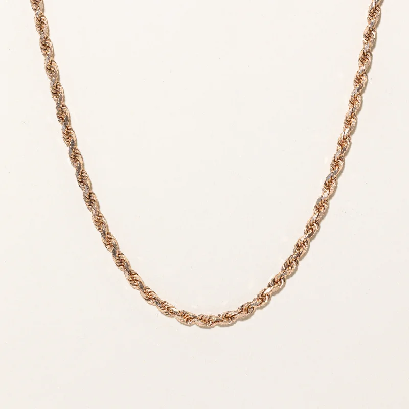 Art deco necklaces-10k Rose Gold Rope Chain | 22" |