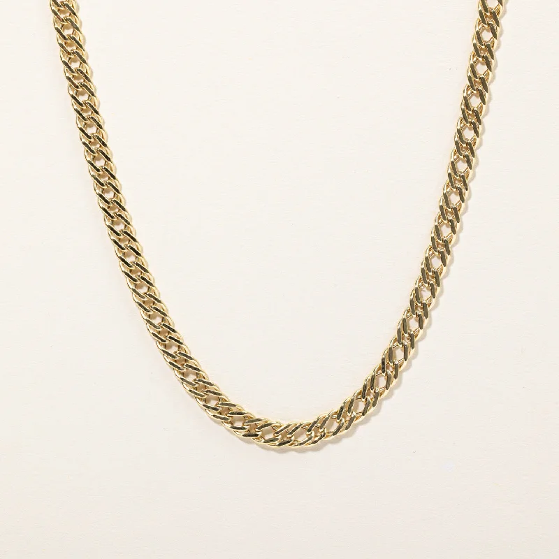 Fine enamel necklaces-10k Yellow Gold Double Curb Link Chain | 18" |