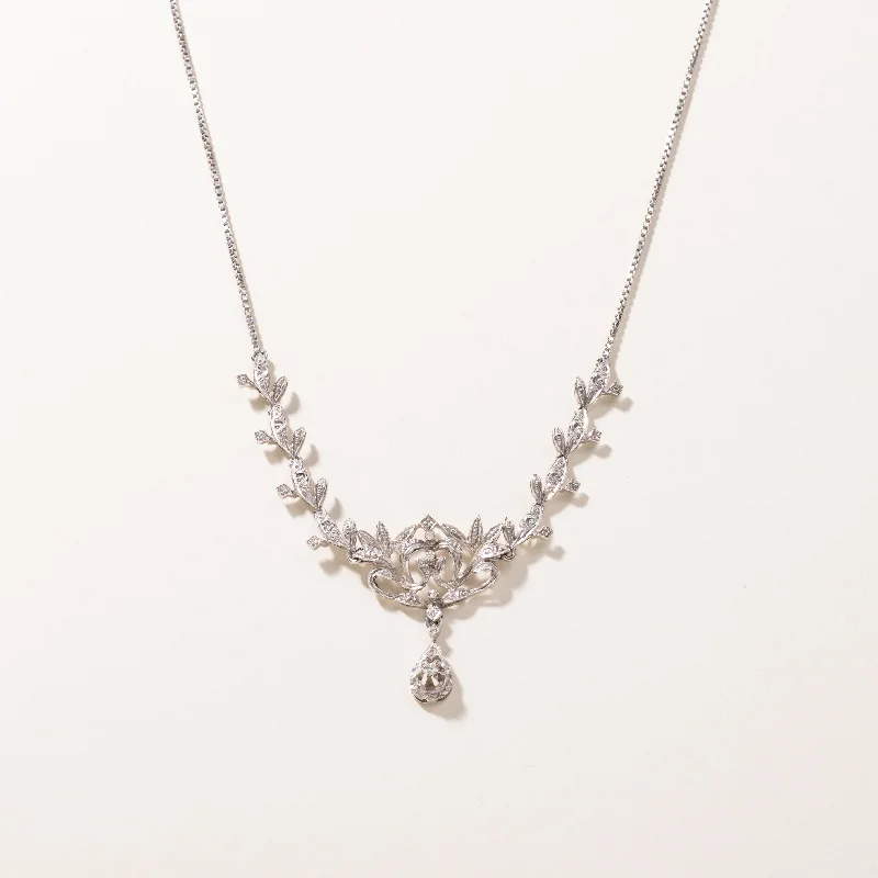 Fused metal necklaces-18k White Gold Diamond Necklace | 0.09ctw | 17"