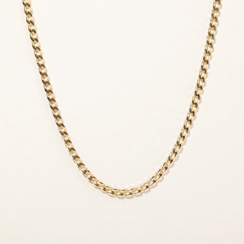 Smooth design necklaces-10k Yellow Gold Curb Link Chain | 18" |