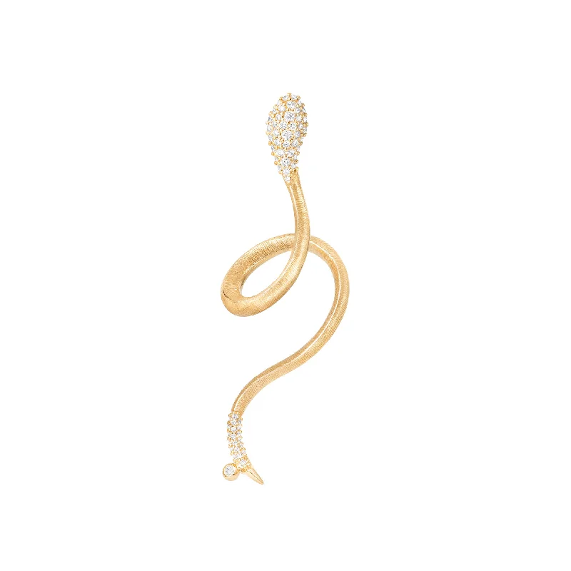 Snakes 18K Gold Earring w. Diamonds