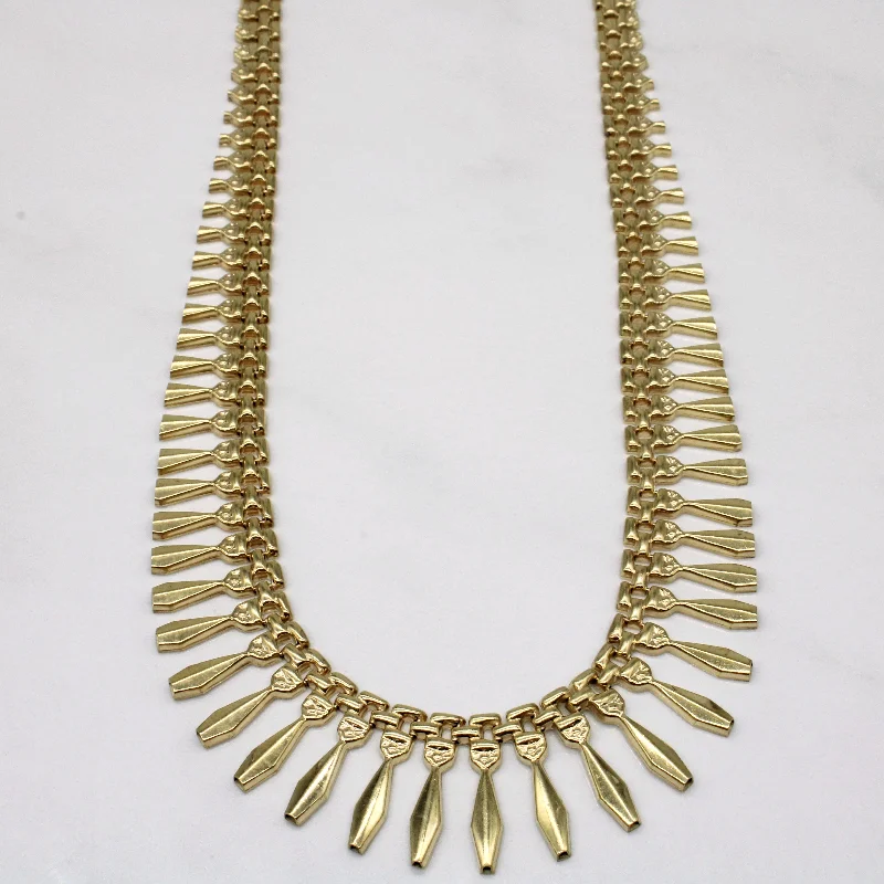 Fiber fringe necklaces-9k Yellow Gold Necklace | 16" |