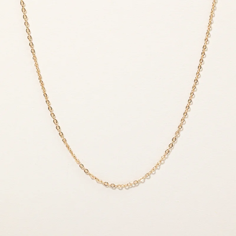 Family birthstone necklaces-14k Yellow Gold Oval Link Chain | 18" |