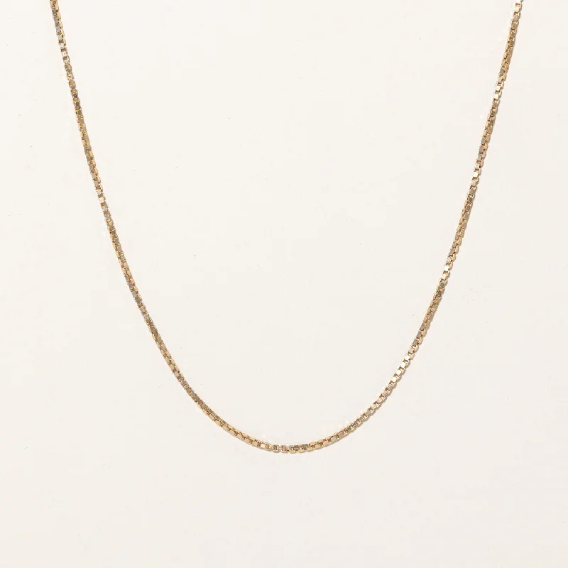 Lapis drop necklaces-10k Yellow Gold Box Link Chain | 22" |