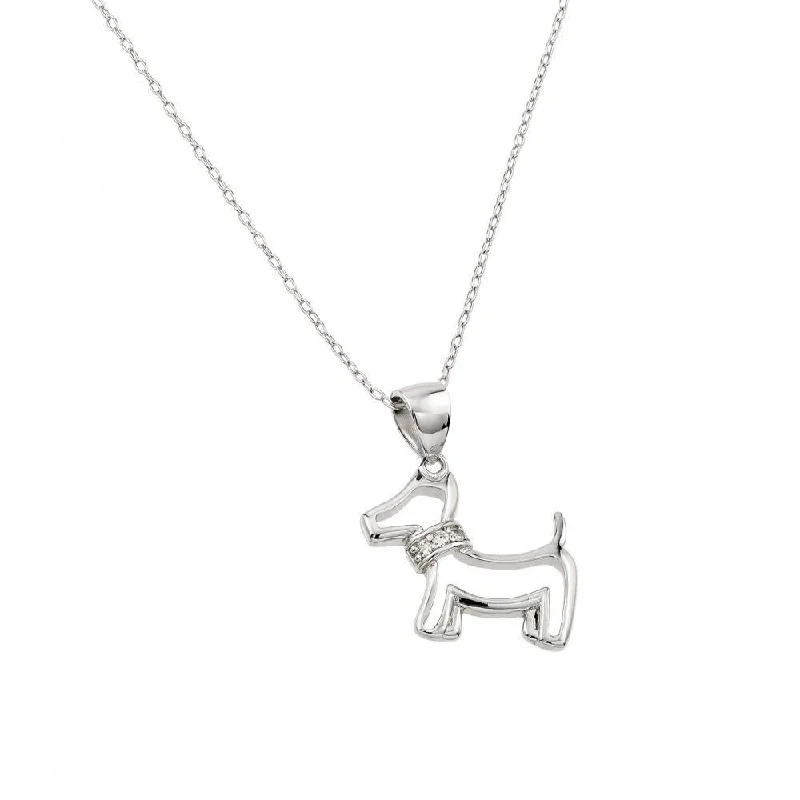 Elite diamond necklaces-Clear CZ Dog Necklace