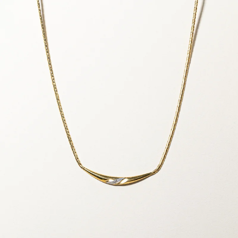 Stellar charm necklaces-Diamond Textured Necklace | 0.03ctw | 17"|