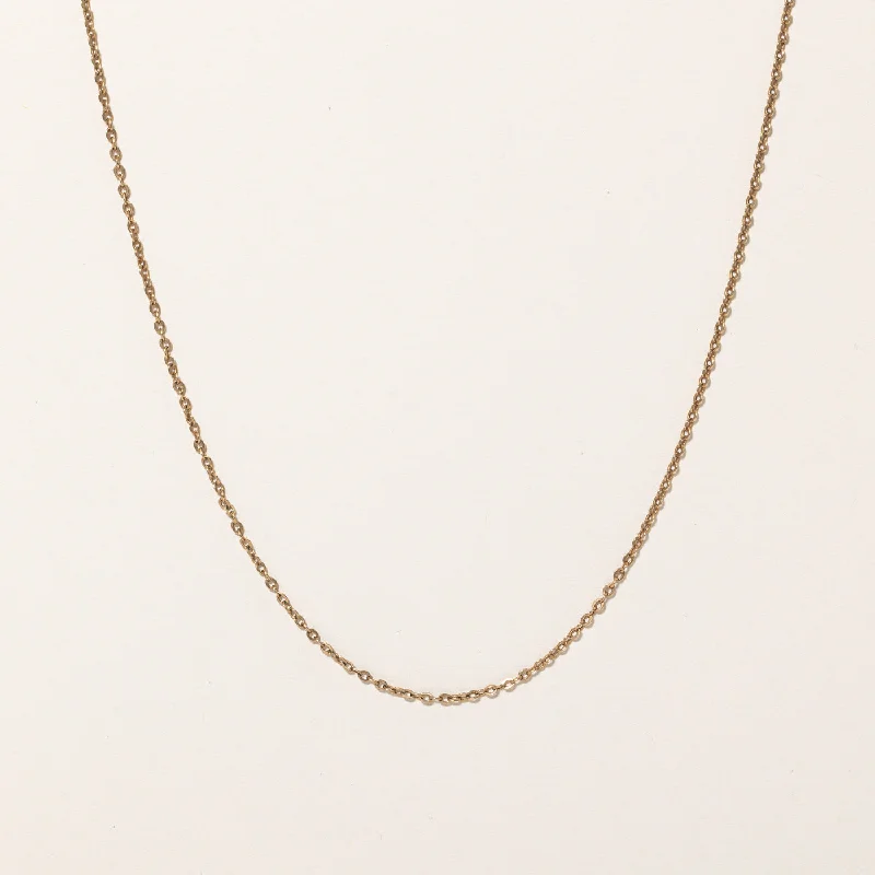 Art deco necklaces-10k Yellow Gold Oval Cable Chain | 21" |