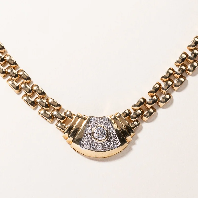 Thick chain necklaces-14k Yellow Gold Diamond Panther Chain Necklace | 1.25ctw | 16"