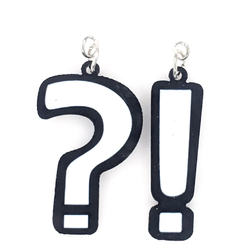 Punctuation Dangles Hypoallergenic Earrings for Sensitive Ears Made with Plastic Posts