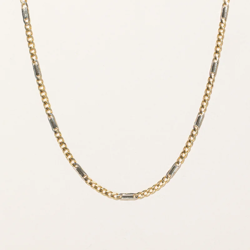 Bent pendant necklaces-18k Two Tone Gold Figarucci Chain | 22" |